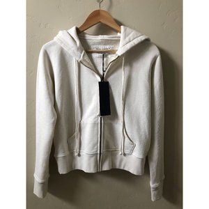 Nili Lotan Callie Zip Up Hoodie, Ecru, XS